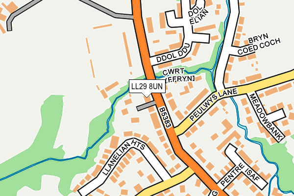LL29 8UN map - OS OpenMap – Local (Ordnance Survey)