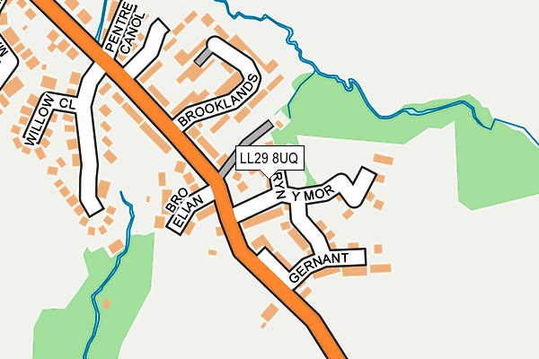 LL29 8UQ map - OS OpenMap – Local (Ordnance Survey)