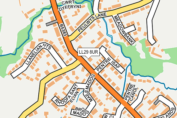 LL29 8UR map - OS OpenMap – Local (Ordnance Survey)