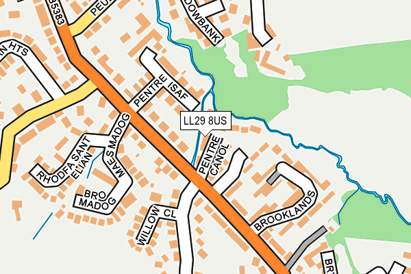 LL29 8US map - OS OpenMap – Local (Ordnance Survey)