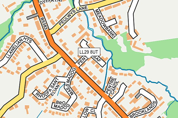 LL29 8UT map - OS OpenMap – Local (Ordnance Survey)