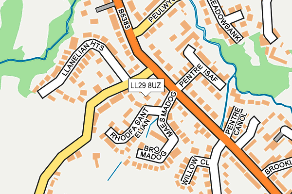 LL29 8UZ map - OS OpenMap – Local (Ordnance Survey)