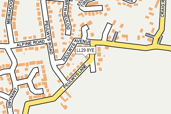 LL29 8YE map - OS OpenMap – Local (Ordnance Survey)