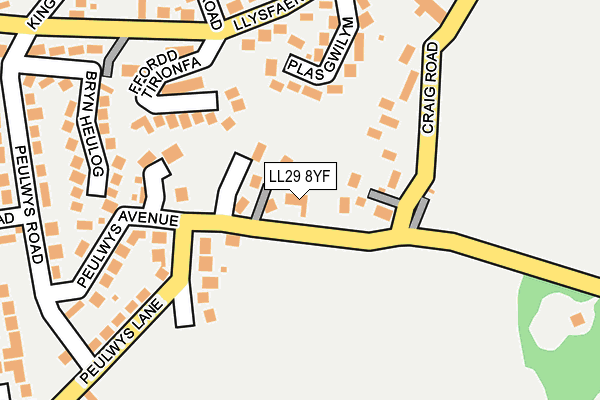 LL29 8YF map - OS OpenMap – Local (Ordnance Survey)