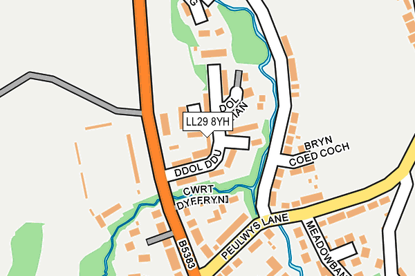LL29 8YH map - OS OpenMap – Local (Ordnance Survey)