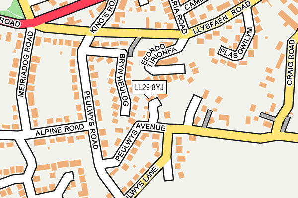LL29 8YJ map - OS OpenMap – Local (Ordnance Survey)