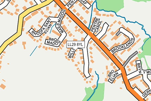 LL29 8YL map - OS OpenMap – Local (Ordnance Survey)