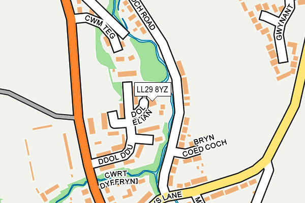 LL29 8YZ map - OS OpenMap – Local (Ordnance Survey)
