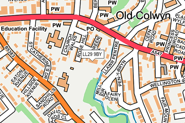 LL29 9BY map - OS OpenMap – Local (Ordnance Survey)