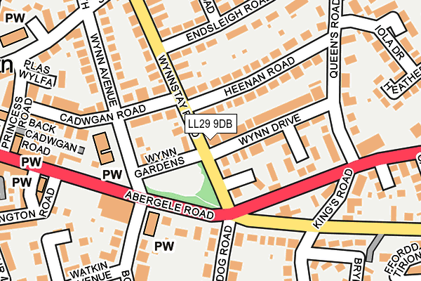 LL29 9DB map - OS OpenMap – Local (Ordnance Survey)