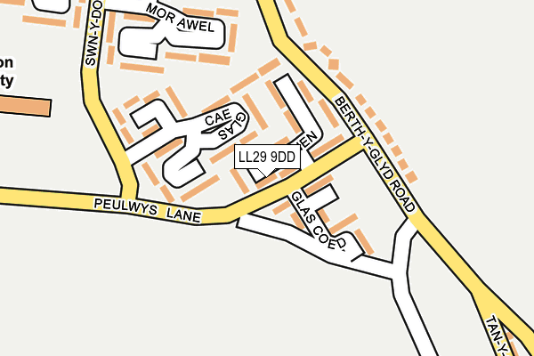 LL29 9DD map - OS OpenMap – Local (Ordnance Survey)