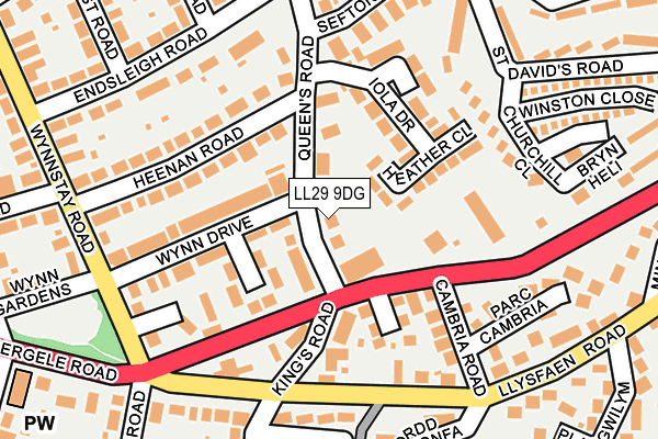 LL29 9DG map - OS OpenMap – Local (Ordnance Survey)