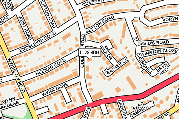 LL29 9DH map - OS OpenMap – Local (Ordnance Survey)