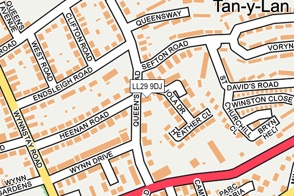 LL29 9DJ map - OS OpenMap – Local (Ordnance Survey)