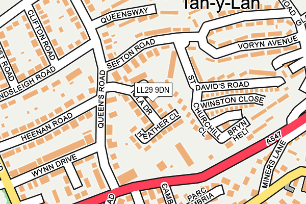 LL29 9DN map - OS OpenMap – Local (Ordnance Survey)