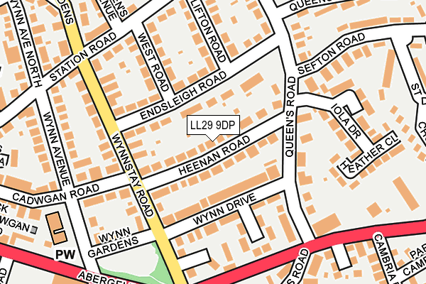 LL29 9DP map - OS OpenMap – Local (Ordnance Survey)
