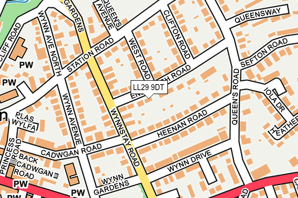 LL29 9DT map - OS OpenMap – Local (Ordnance Survey)