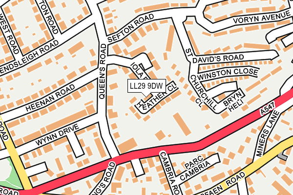 LL29 9DW map - OS OpenMap – Local (Ordnance Survey)