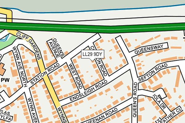 LL29 9DY map - OS OpenMap – Local (Ordnance Survey)