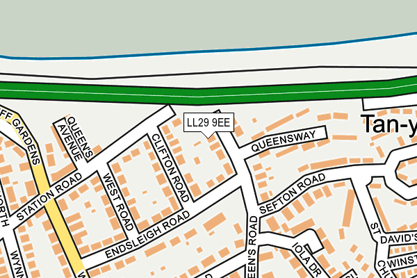 LL29 9EE map - OS OpenMap – Local (Ordnance Survey)