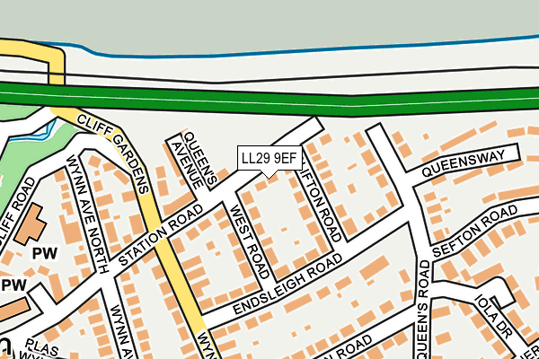 LL29 9EF map - OS OpenMap – Local (Ordnance Survey)