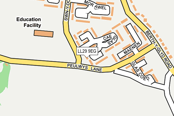 LL29 9EG map - OS OpenMap – Local (Ordnance Survey)
