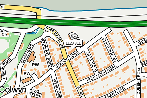LL29 9EL map - OS OpenMap – Local (Ordnance Survey)