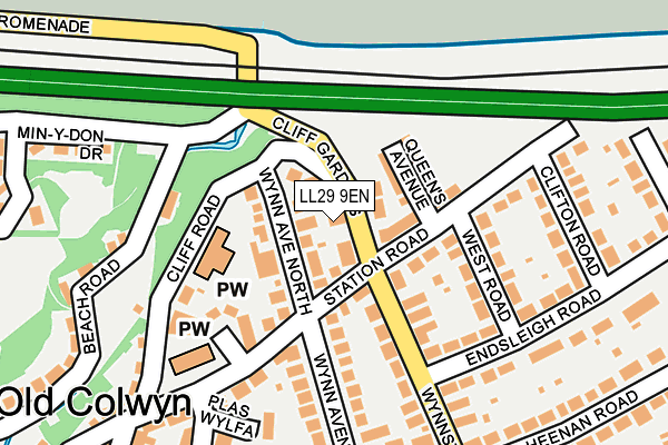LL29 9EN map - OS OpenMap – Local (Ordnance Survey)