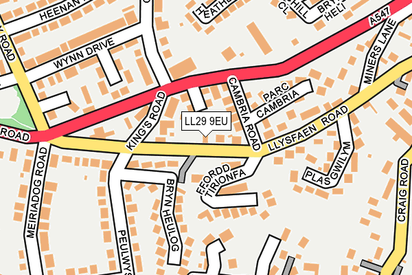 LL29 9EU map - OS OpenMap – Local (Ordnance Survey)