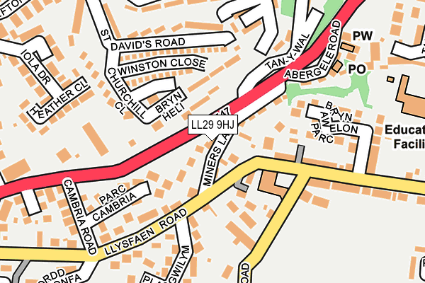 LL29 9HJ map - OS OpenMap – Local (Ordnance Survey)