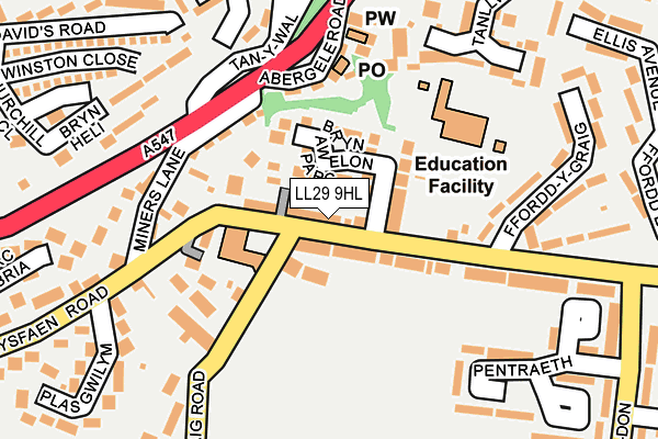 LL29 9HL map - OS OpenMap – Local (Ordnance Survey)