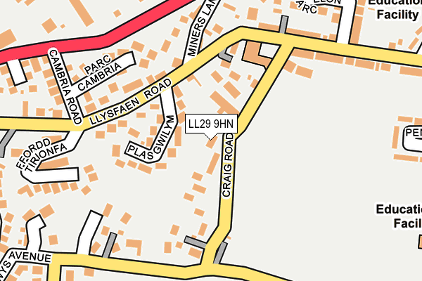 LL29 9HN map - OS OpenMap – Local (Ordnance Survey)