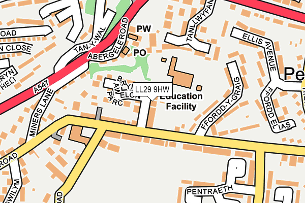 LL29 9HW map - OS OpenMap – Local (Ordnance Survey)