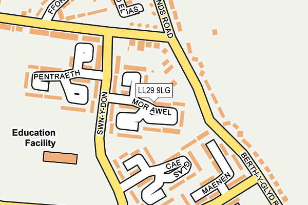 LL29 9LG map - OS OpenMap – Local (Ordnance Survey)