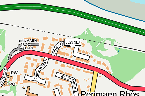 LL29 9LJ map - OS OpenMap – Local (Ordnance Survey)