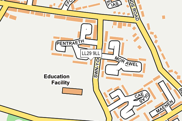 LL29 9LL map - OS OpenMap – Local (Ordnance Survey)