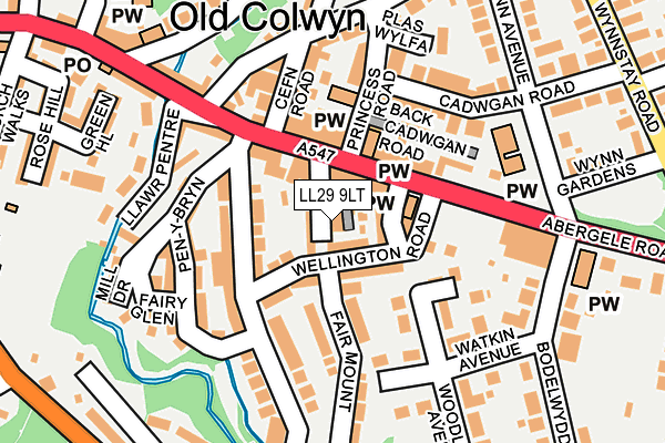 LL29 9LT map - OS OpenMap – Local (Ordnance Survey)
