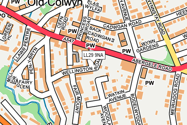LL29 9NA map - OS OpenMap – Local (Ordnance Survey)