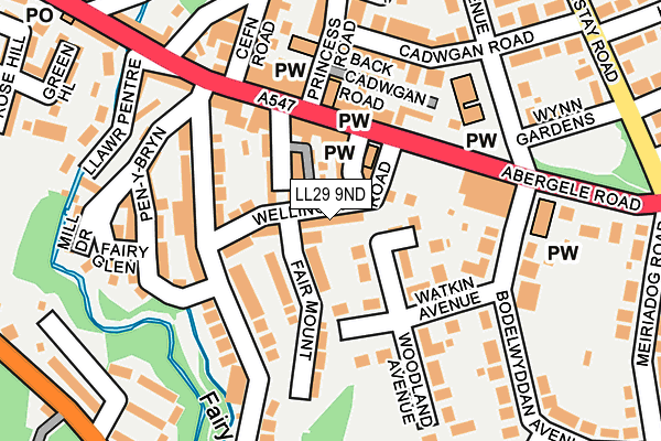 LL29 9ND map - OS OpenMap – Local (Ordnance Survey)