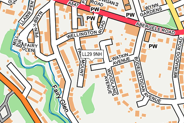 LL29 9NH map - OS OpenMap – Local (Ordnance Survey)