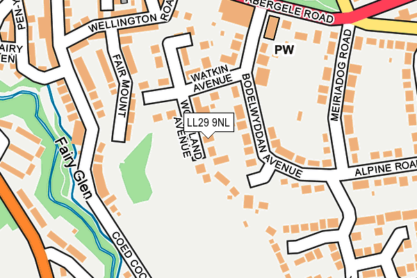LL29 9NL map - OS OpenMap – Local (Ordnance Survey)