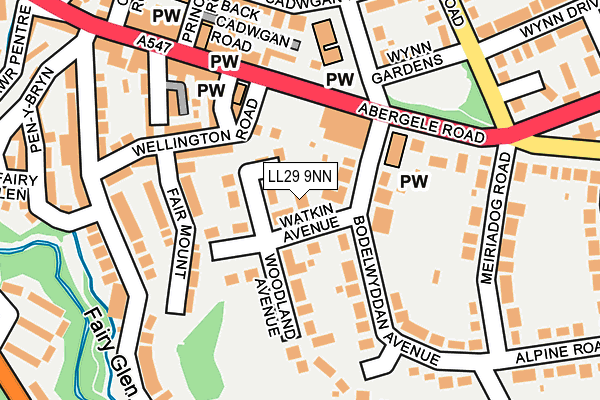 LL29 9NN map - OS OpenMap – Local (Ordnance Survey)