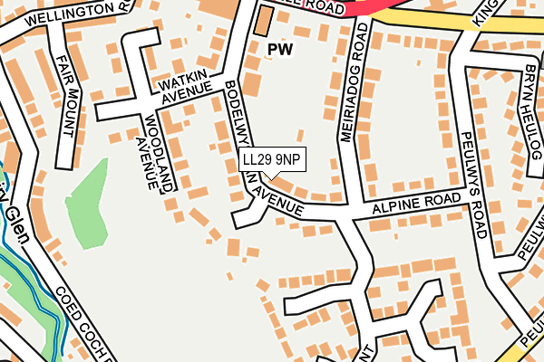 LL29 9NP map - OS OpenMap – Local (Ordnance Survey)