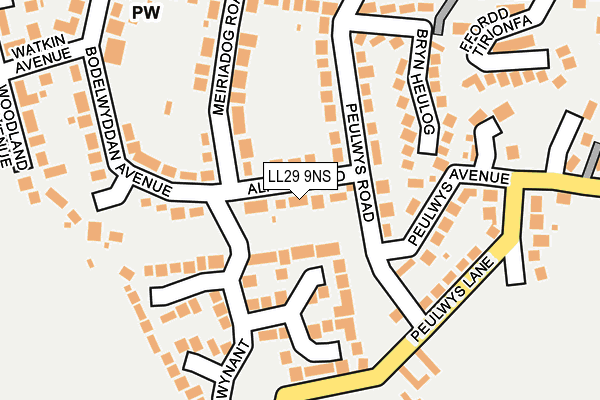 LL29 9NS map - OS OpenMap – Local (Ordnance Survey)