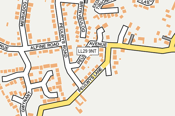 LL29 9NT map - OS OpenMap – Local (Ordnance Survey)