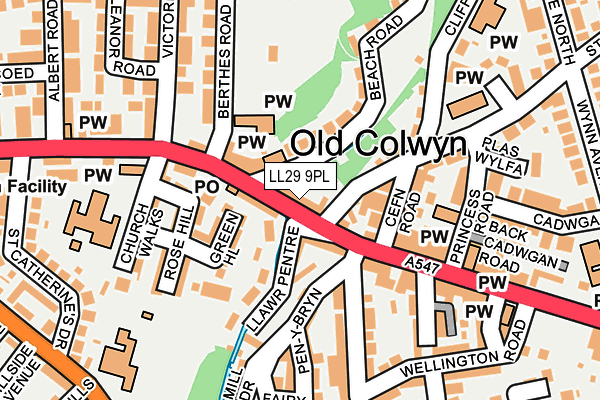 Map of SUN INN OLD COLWYN LTD at local scale
