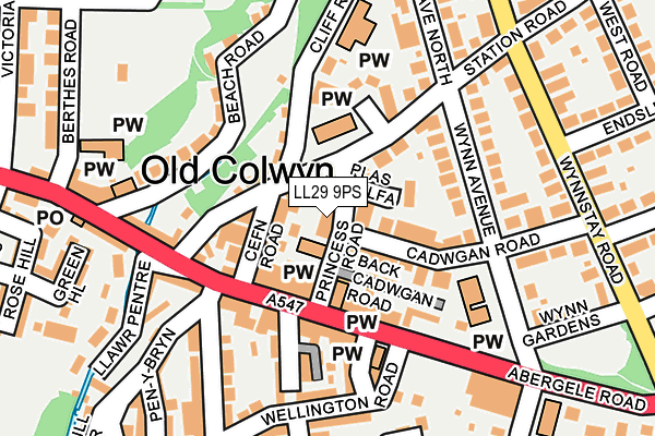 LL29 9PS map - OS OpenMap – Local (Ordnance Survey)