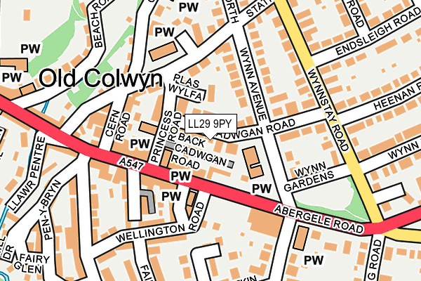LL29 9PY map - OS OpenMap – Local (Ordnance Survey)