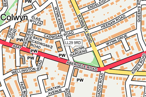 LL29 9RD map - OS OpenMap – Local (Ordnance Survey)