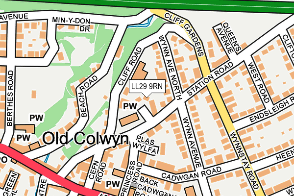 LL29 9RN map - OS OpenMap – Local (Ordnance Survey)